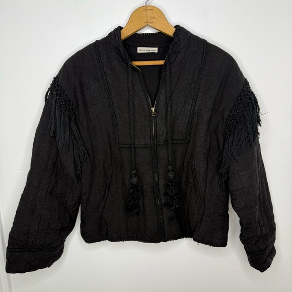 ULLA JOHNSON 100% Silk Black Kibo Jacket - Picture 2 of 6